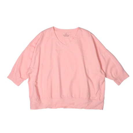 SEEP Gauze Cocoon 3/4Sleeve V-Neck Sht.