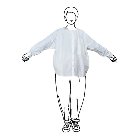 SEEP Cotton&Linen Dungaree Dolman No Collar Sht.