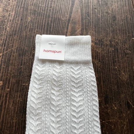 homspun 綿コーマレース編みソックス