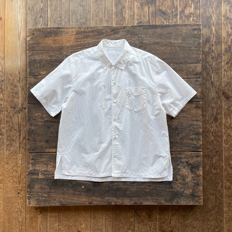 【新品・未使用】homspun ホームスパン 花柄 コットン半袖シャツ homspun ホームスパン コットン半袖シャツ #ホワイト、チェック