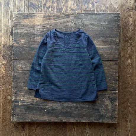 SEEP  Lady's Gauze Border V-Neck Sht.
