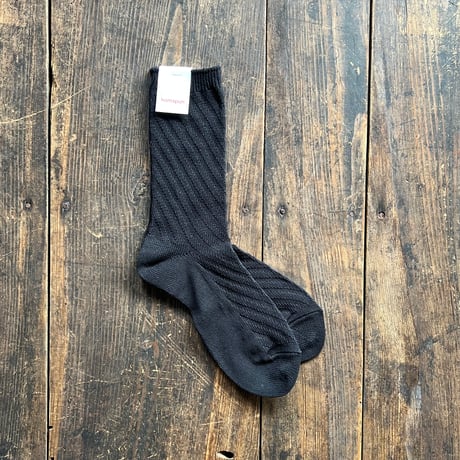 homspun シルケットコットン斜めリブ ソックス