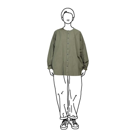 SEEP Cotton&Linen Dungaree Dolman No Collar Sht.
