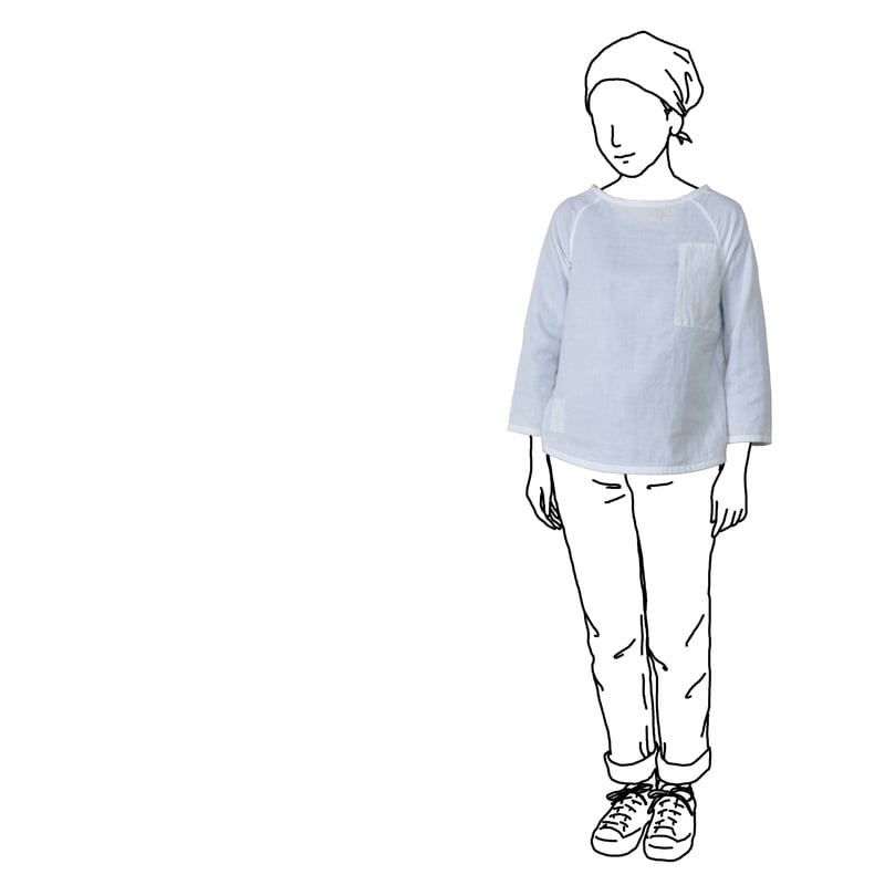 SEEP Lady's Gauze Raglan 3/4Sleeve B-Neck Sht.