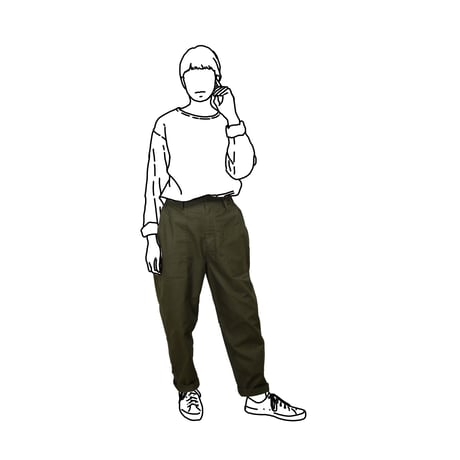 SEEP Cotton Twill Side-tuck Baker Pants