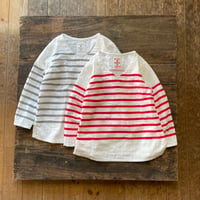 SEEP  Lady's Gauze Border V-Neck Sht.