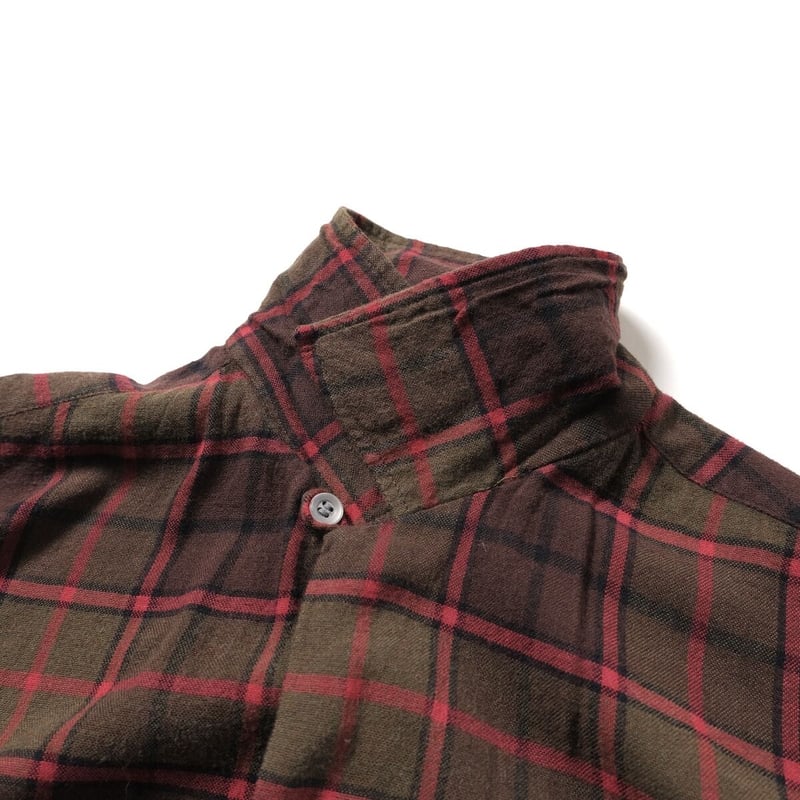 60's Macy Associates Plaid Open Collar RAYON L...