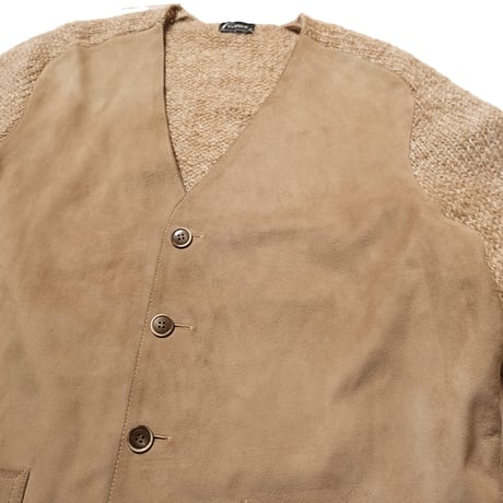 70's Torras Leather × Mohair? Knit Cardigan (5) レザー モヘア ニット カーディガン スペイン製