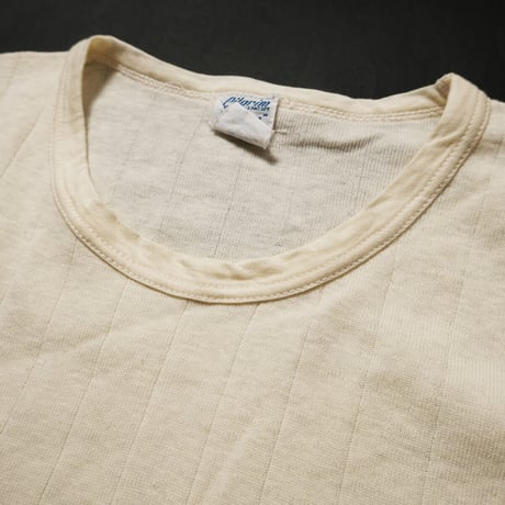 NOS 40's 50's  Pilgrim Plain  Cotton Wool S/S T-Shirt (M) デッドストック ピルグリム 針抜き コットン×ウール Tシャツ