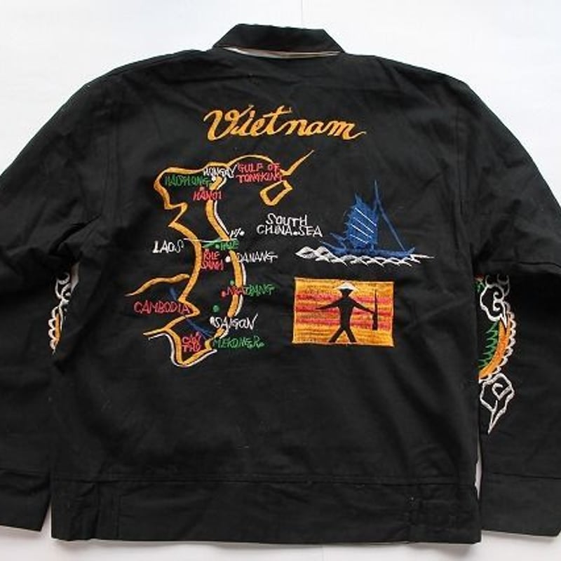 【60s】ベトナム スーベニア ジャケット/見返り 虎 刺繍 60s】ベトナム スーベニア ジャケット/見返り 虎 刺繍 60's REVERSIBLE