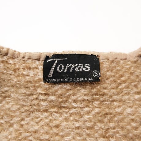 70's Torras Leather × Mohair? Knit Cardigan (5) レザー モヘア ニット カーディガン スペイン製