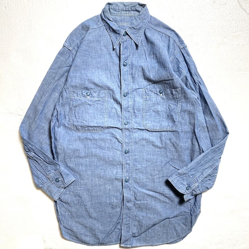 40's WW2 U.S.NAVY Chambray Shirt (15) USN USネイ...