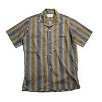 60's〜 Signature FASHIONS Ombre Striped S/S Shirts (S) シャドーストライプ ショートスリーブ シャツ