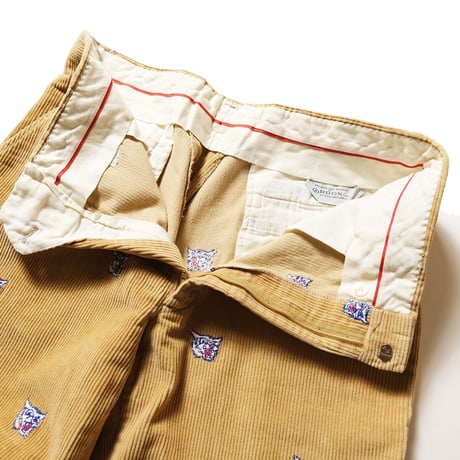 70's Gordon of Philadelphia Corduroy Pants Embroidered Tigers (about 33×30) ゴードン タイガー刺繍 コーデュロイパンツ