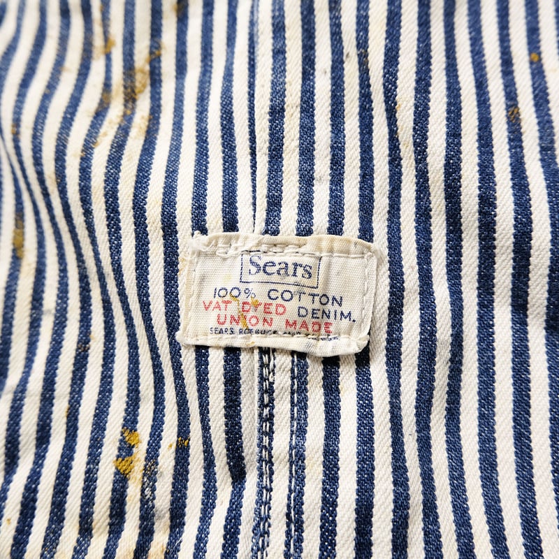 60's Sears Striped Bib Overalls シアーズ ヒッコリー ストラ 60's Sears Striped Bib Overalls シアーズ ヒッコリー ストラ