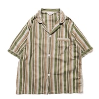 60's SEARS Striped S/S Pajama Shirts (42/44) シアーズ ストライプ オープンカラー ショートスリーブ パジャマシャツ