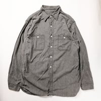 50's BIG YANK Black Chambray Shirt (about 16 1/2) ビッグヤンク ブラック シャンブレーシャツ ワークシャツ マチ付き 黒シャン