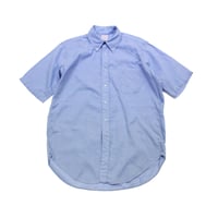 90'sBROOKS BROTHERS Cotton × Linen S/S BD SHIRT Blue (15 1/2) ブルックスブラザーズ ボタンダウンシャツ 半袖