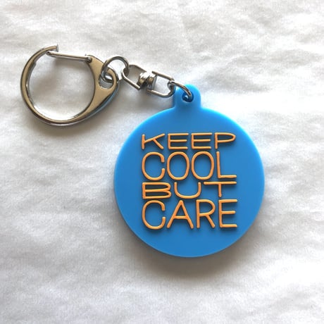 DONATION (寄付3,000円)→キーホルダー：KEEP COOL BUT CARE（コバルト×オレンジ）