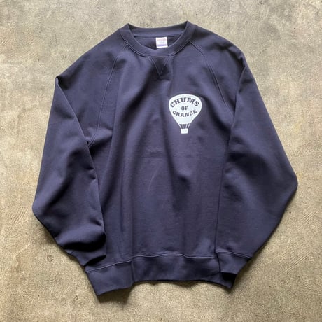 Chums of CHANCE（ネイビー）ラグランスリーブ クルーネック スウェット