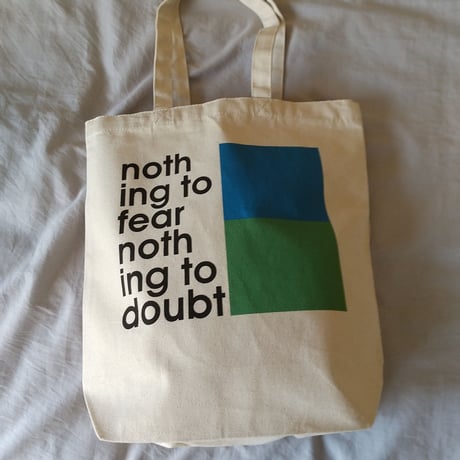 DONATION (寄付5,000円)→トートバッグ：nothing to fear nothing to doubt（ブルー×グリーン）