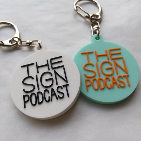 DONATION (寄付3,000円)→キーホルダー：THE SIGN PODCAST（ホワイト×ブラック）