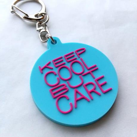 DONATION (寄付3,000円)→キーホルダー：KEEP COOL BUT CARE（シアンブルー×マゼンタピンク）