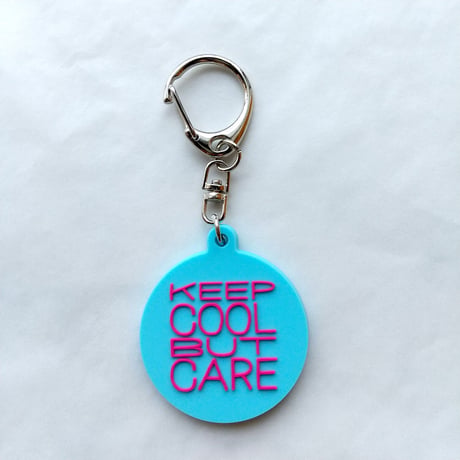 DONATION (寄付3,000円)→キーホルダー：KEEP COOL BUT CARE（シアンブルー×マゼンタピンク）