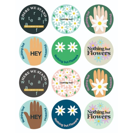 DONATION（寄付3,000円）→(Nothing But) Flowers 円形ステッカー12枚シート