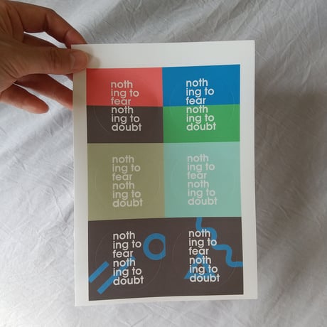 DONATION（寄付3,000円）→nothing to fear nothing to doubt 円形ステッカー6枚シート