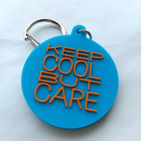 DONATION (寄付3,000円)→キーホルダー：KEEP COOL BUT CARE（コバルト×オレンジ）