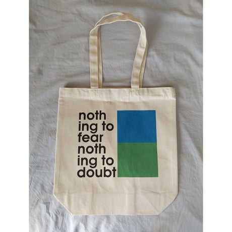 DONATION (寄付5,000円)→トートバッグ：nothing to fear nothing to doubt（ブルー×グリーン）