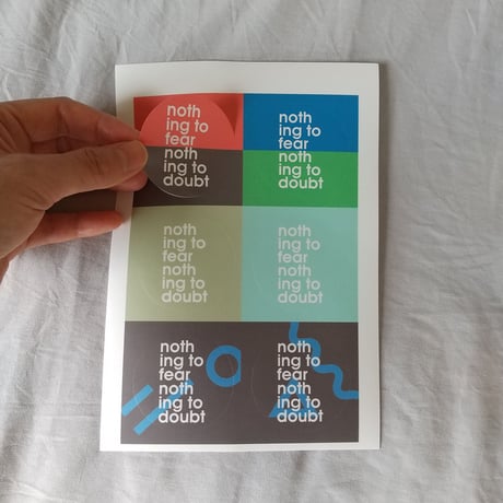 DONATION（寄付3,000円）→nothing to fear nothing to doubt 円形ステッカー6枚シート
