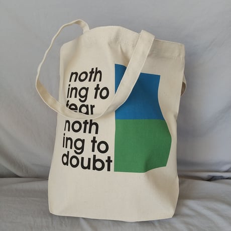 DONATION (寄付5,000円)→トートバッグ：nothing to fear nothing to doubt（ブルー×グリーン）