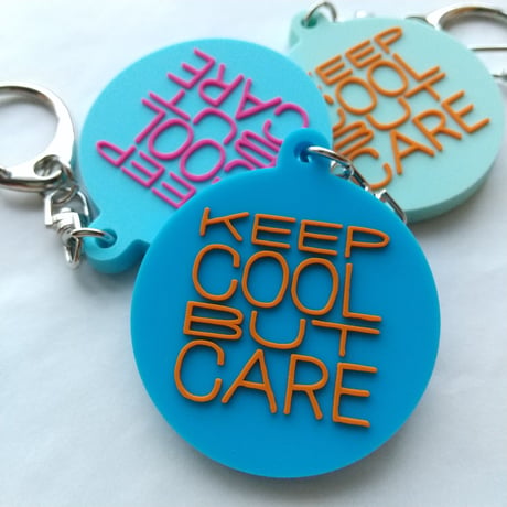DONATION (寄付3,000円)→キーホルダー：KEEP COOL BUT CARE（コバルト×オレンジ）