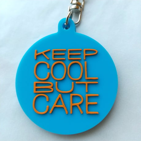 DONATION (寄付3,000円)→キーホルダー：KEEP COOL BUT CARE（コバルト×オレンジ）