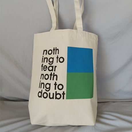 DONATION (寄付5,000円)→トートバッグ：nothing to fear nothing to doubt（ブルー×グリーン）