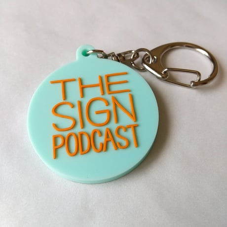 DONATION (寄付3,000円)→キーホルダー：THE SIGN PODCAST（ホリゾンブルー×オレンジ）