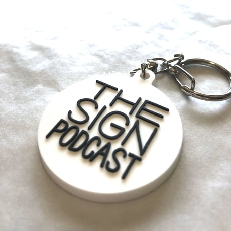 DONATION (寄付3,000円)→キーホルダー：THE SIGN PODCAST（ホワイト×ブラック）