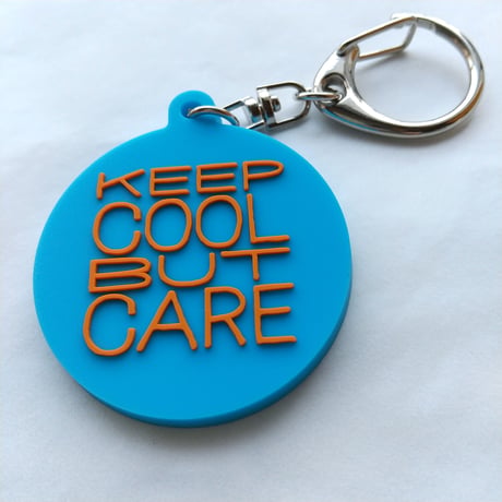 DONATION (寄付3,000円)→キーホルダー：KEEP COOL BUT CARE（コバルト×オレンジ）