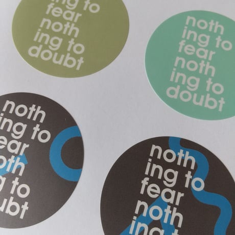 DONATION（寄付3,000円）→nothing to fear nothing to doubt 円形ステッカー6枚シート
