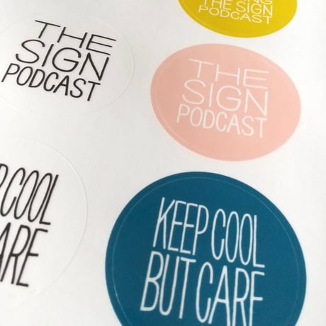 DONATION（寄付3,000円）→円形ステッカー6枚シート: STOP MAKING THE SIGN PODCAST