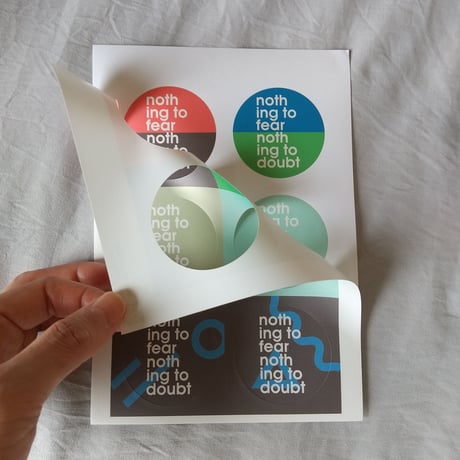 DONATION（寄付3,000円）→nothing to fear nothing to doubt 円形ステッカー6枚シート
