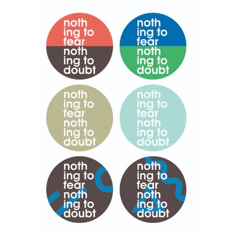 DONATION（寄付3,000円）→nothing to fear nothing to doubt 円形ステッカー6枚シート