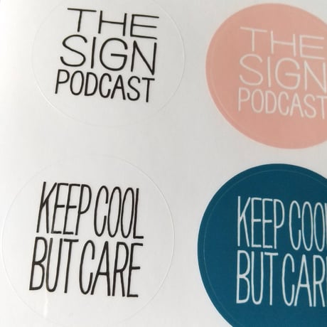 DONATION（寄付3,000円）→円形ステッカー6枚シート: STOP MAKING THE SIGN PODCAST