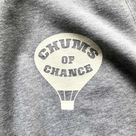 Chums of CHANCE（グレー）ラグランスリーブ クルーネック スウェット