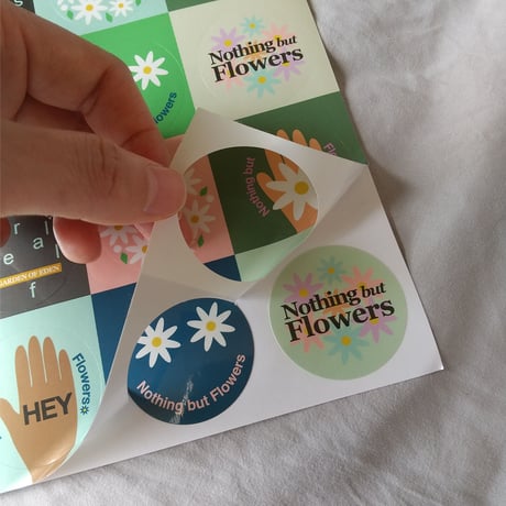 DONATION（寄付3,000円）→(Nothing But) Flowers 円形ステッカー12枚シート
