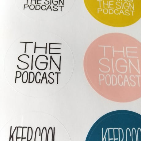 DONATION（寄付3,000円）→円形ステッカー6枚シート: STOP MAKING THE SIGN PODCAST