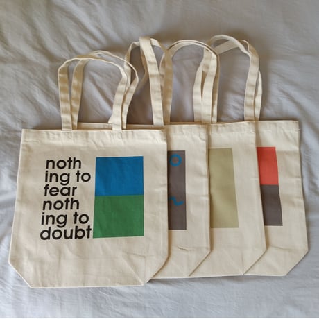 DONATION (寄付5,000円)→トートバッグ：nothing to fear nothing to doubt（ブルー×グリーン）