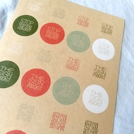 DONATION（寄付3,000円）→円形ステッカークラフト紙 24枚シート: KEEP COOL BUT CARE